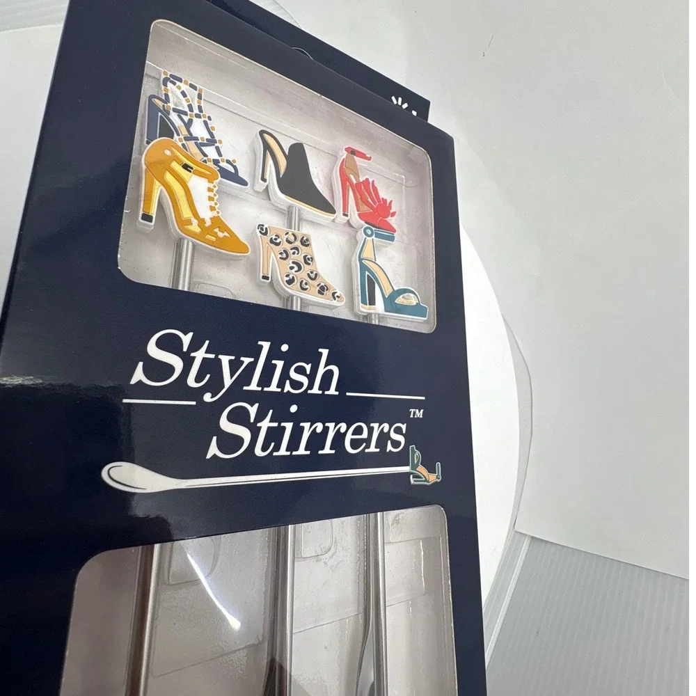 Nod Cocktail Spoons Stylish Stirrers Shoe‎ Design Set of 6 New Bridal Birthday